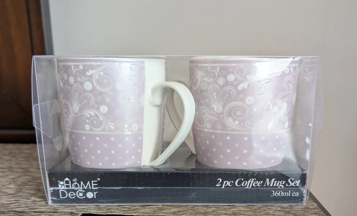 Home Decor 2-Piece Coffee Mug Set - Lavender Polka Dot image indicator(2)