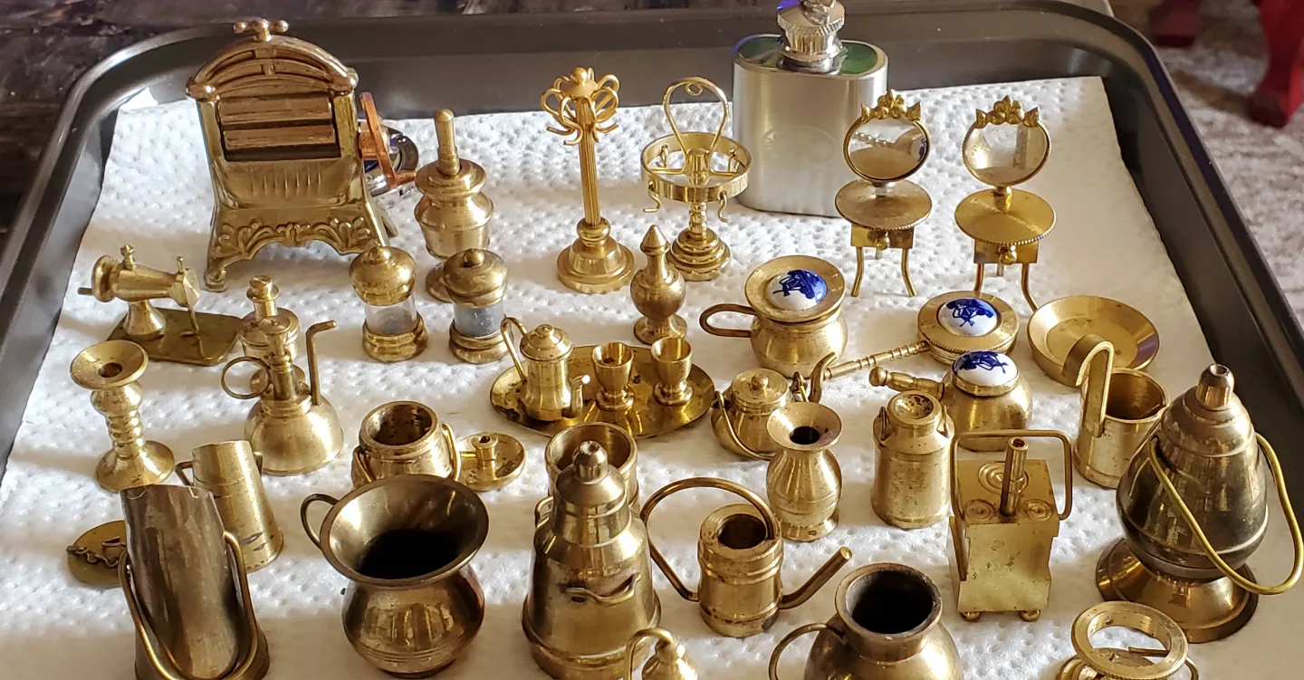 Vintage Miniature Brass Collectibles - Lot of 50+ Pieces image indicator(6)