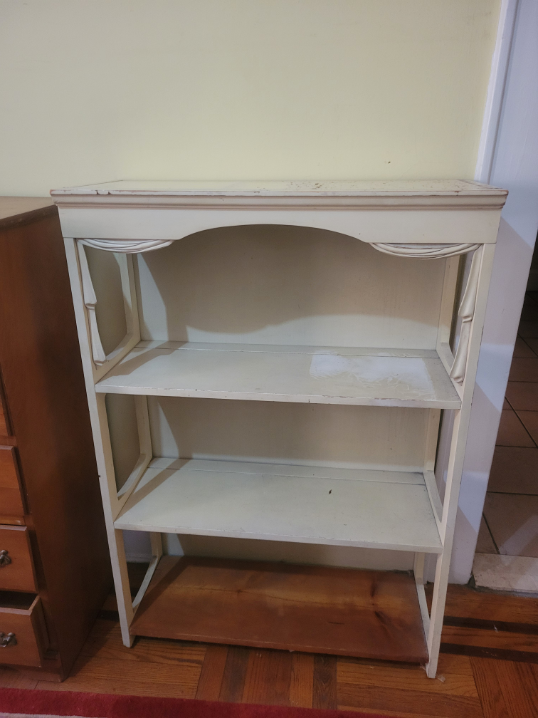 Vintage Off-White Wooden Bookcase
