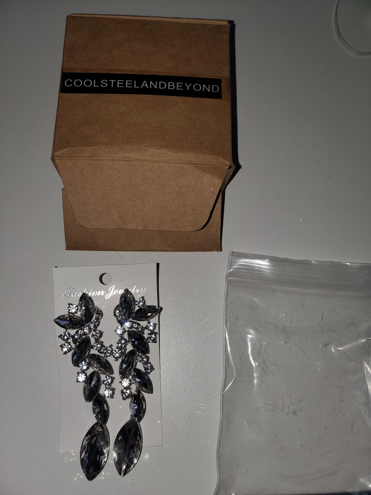 Art Deco Rhinestone Wedding Dangle Earrings - photo 3