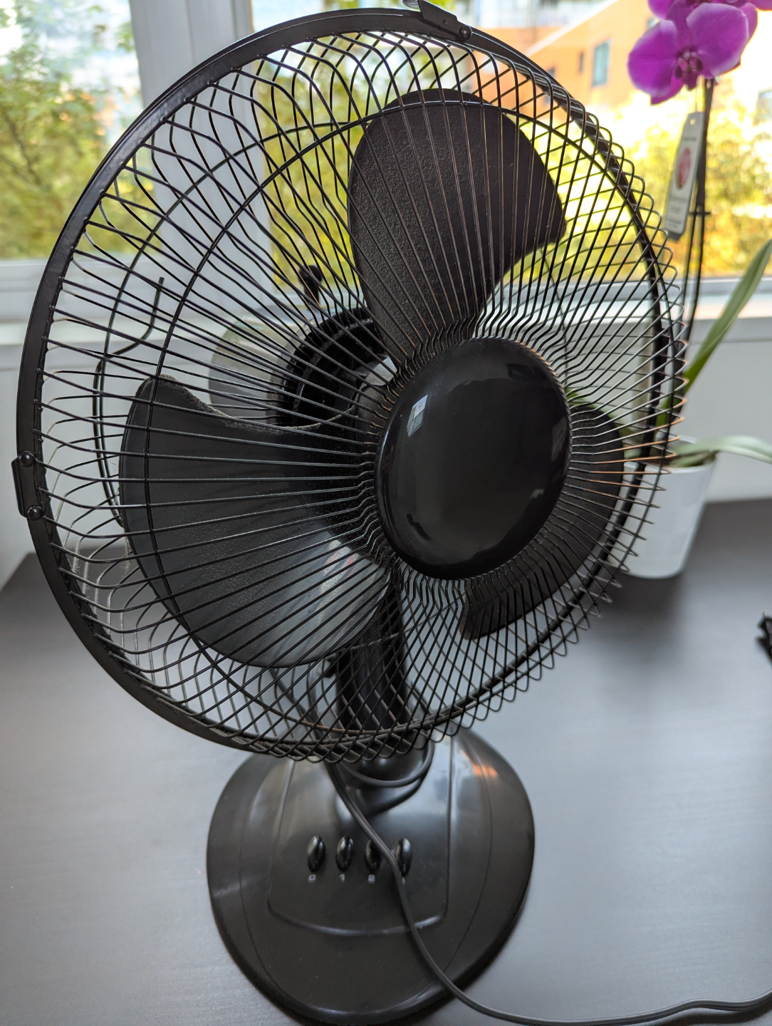 Black Oscillating Desk Fan