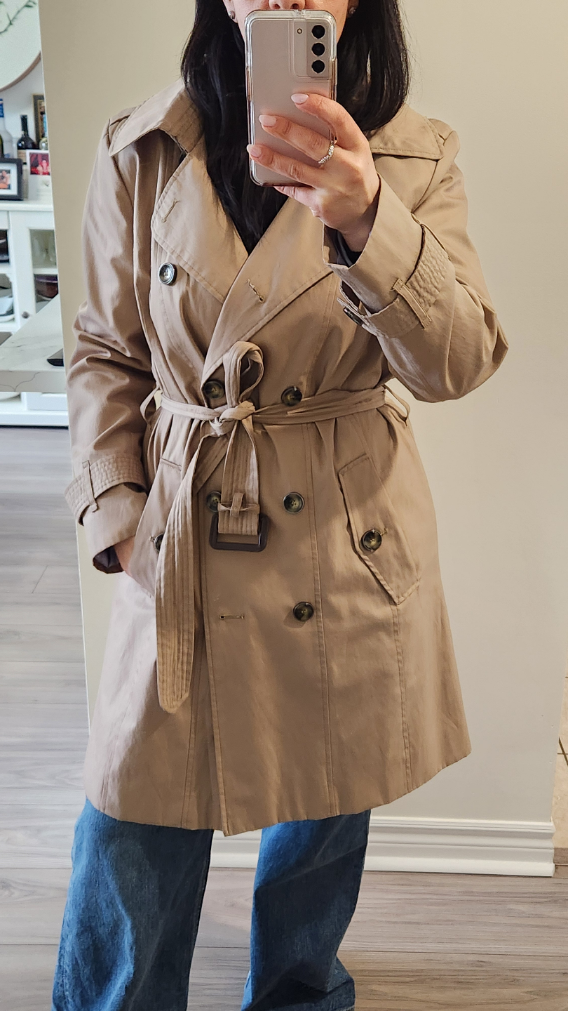 London Fog Women's Beige Trench Coat - Size M