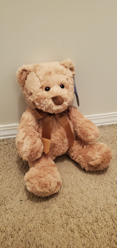 Adorable Beige Plush Teddy Bear with Bow - photo 2