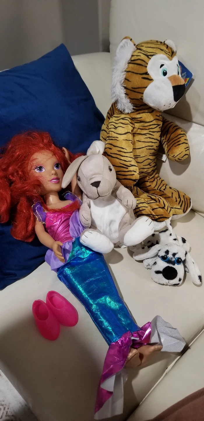 Lot of 4 Stuffed Animals and Mermaid Doll