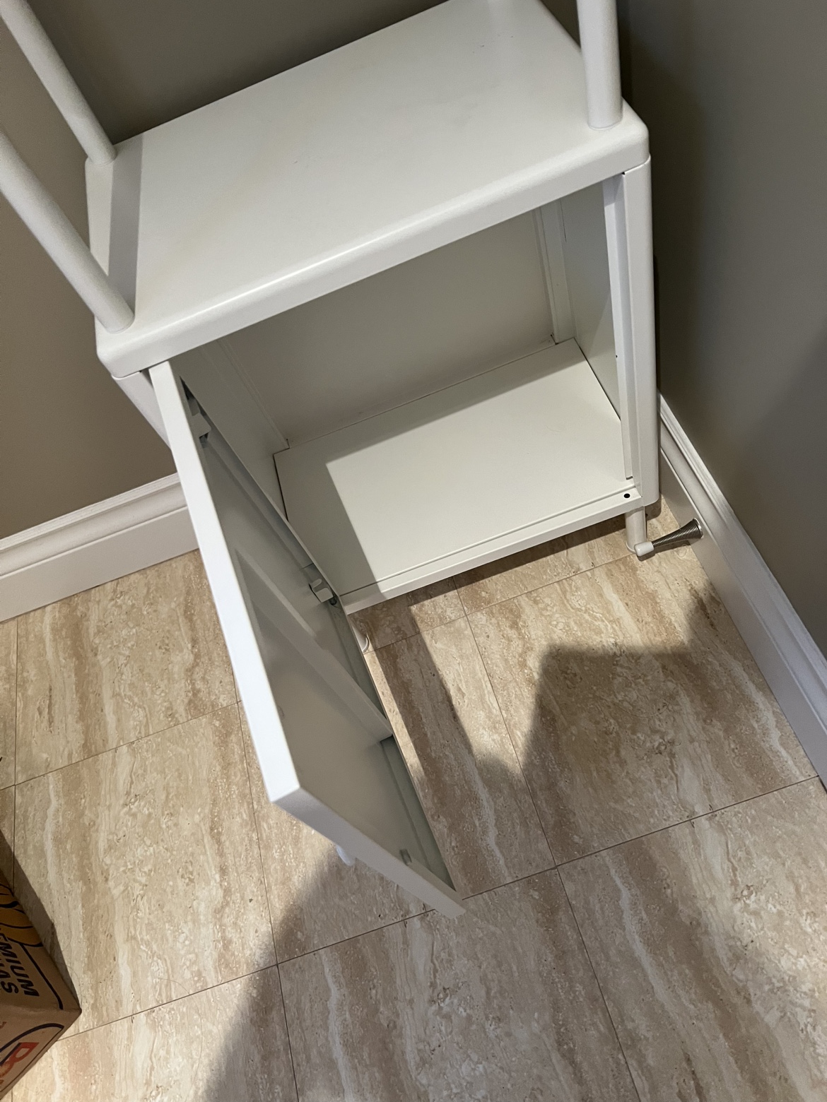 IKEA White Bathroom Corner Shelf with Cabinet - photo 4