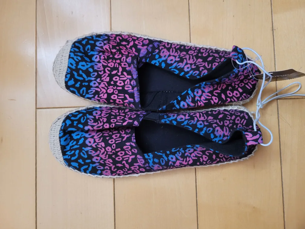 Size 3 Girls Pink and Blue Espadrilles image indicator(3)