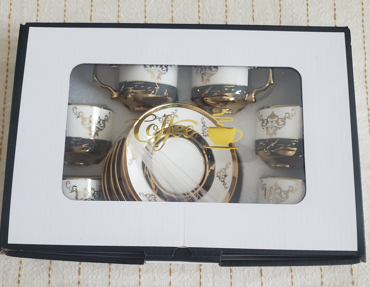 12-Piece High-Quality Coffee Cups and Saucers Set