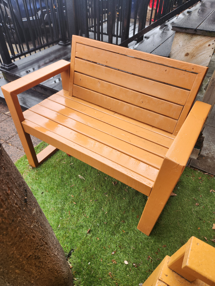 Unique and Rustic Outdoor Wooden Bench - photo 5