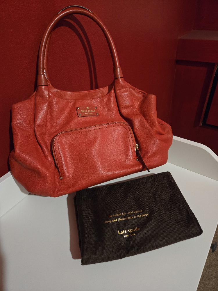 Gorgeous Kate Spade Vintage Pink Red Leather Handbag