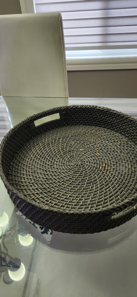 Large Round Woven Tray