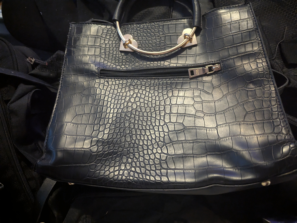 Prada Black Crocodile-Embossed Handbag - photo 2