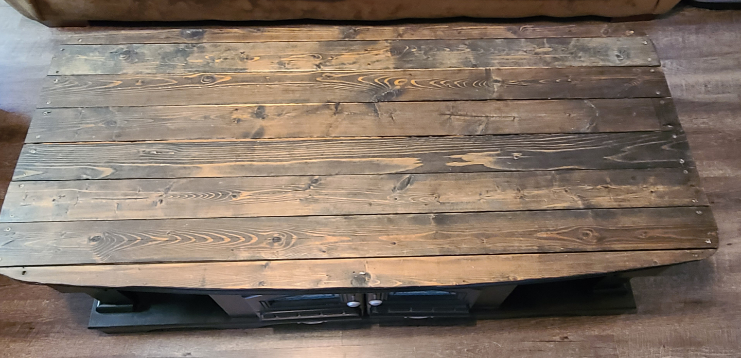 Rustic Farmhouse Coffee Table with Storage - photo 5