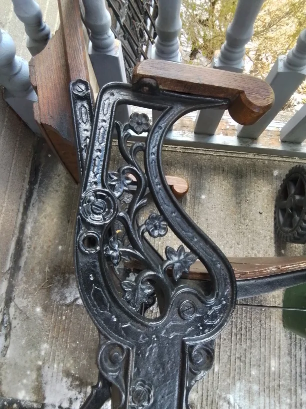 Antique Wooden  Ornate Cast Iron Student Chair image indicator(8)