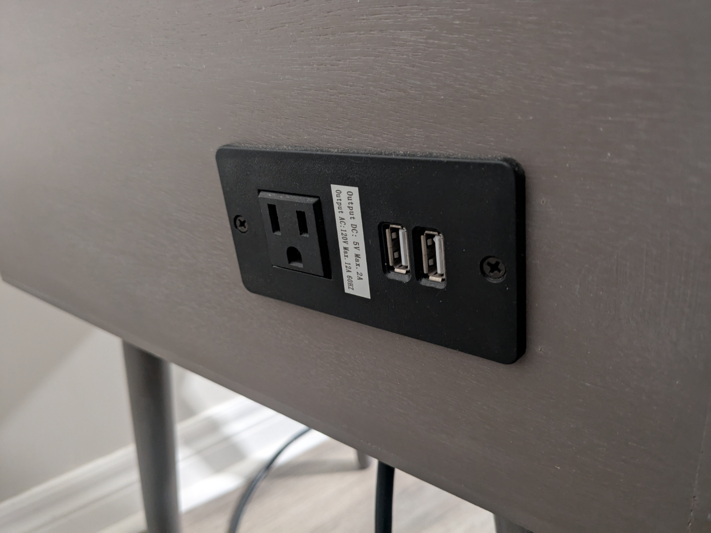 Modern Nightstand with Built-in Outlets - photo 3