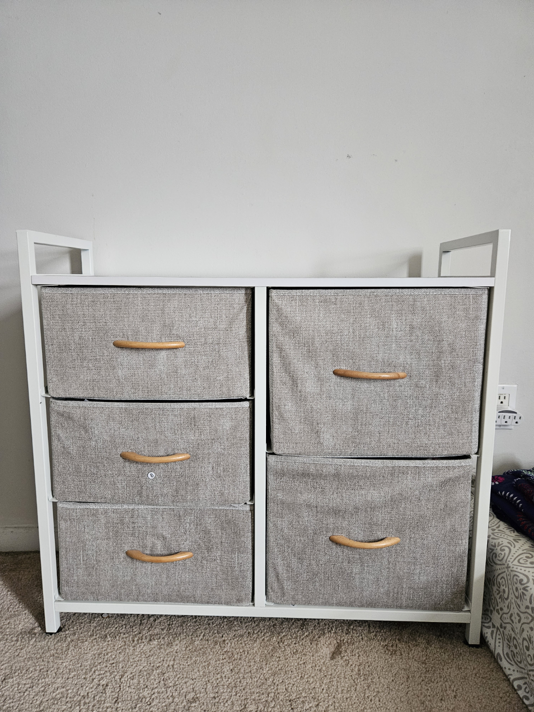 Dresser (Metal body with 5 fabric drawers)