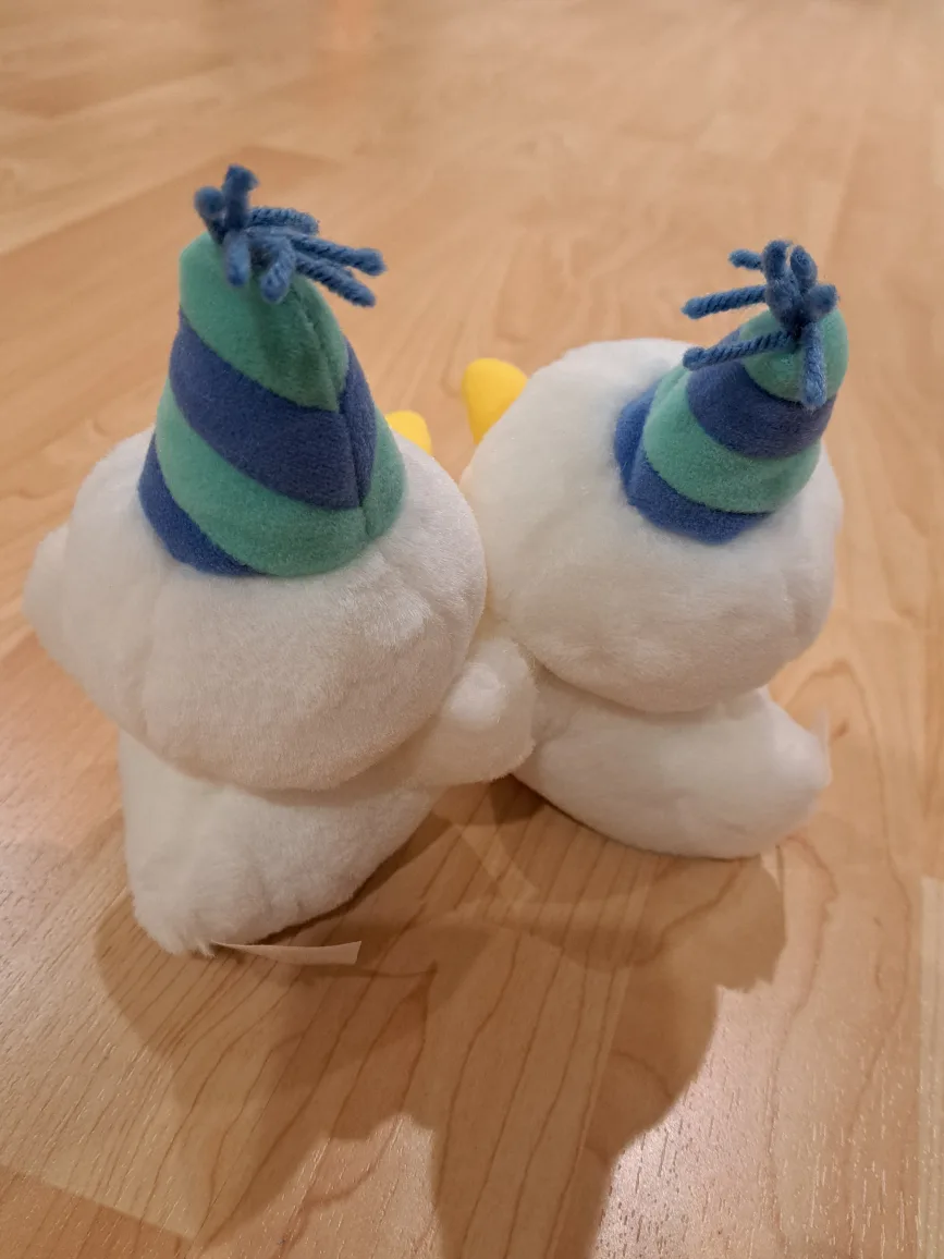 Pair of 6" White Duck Plush Toys with Party Hats image indicator(2)