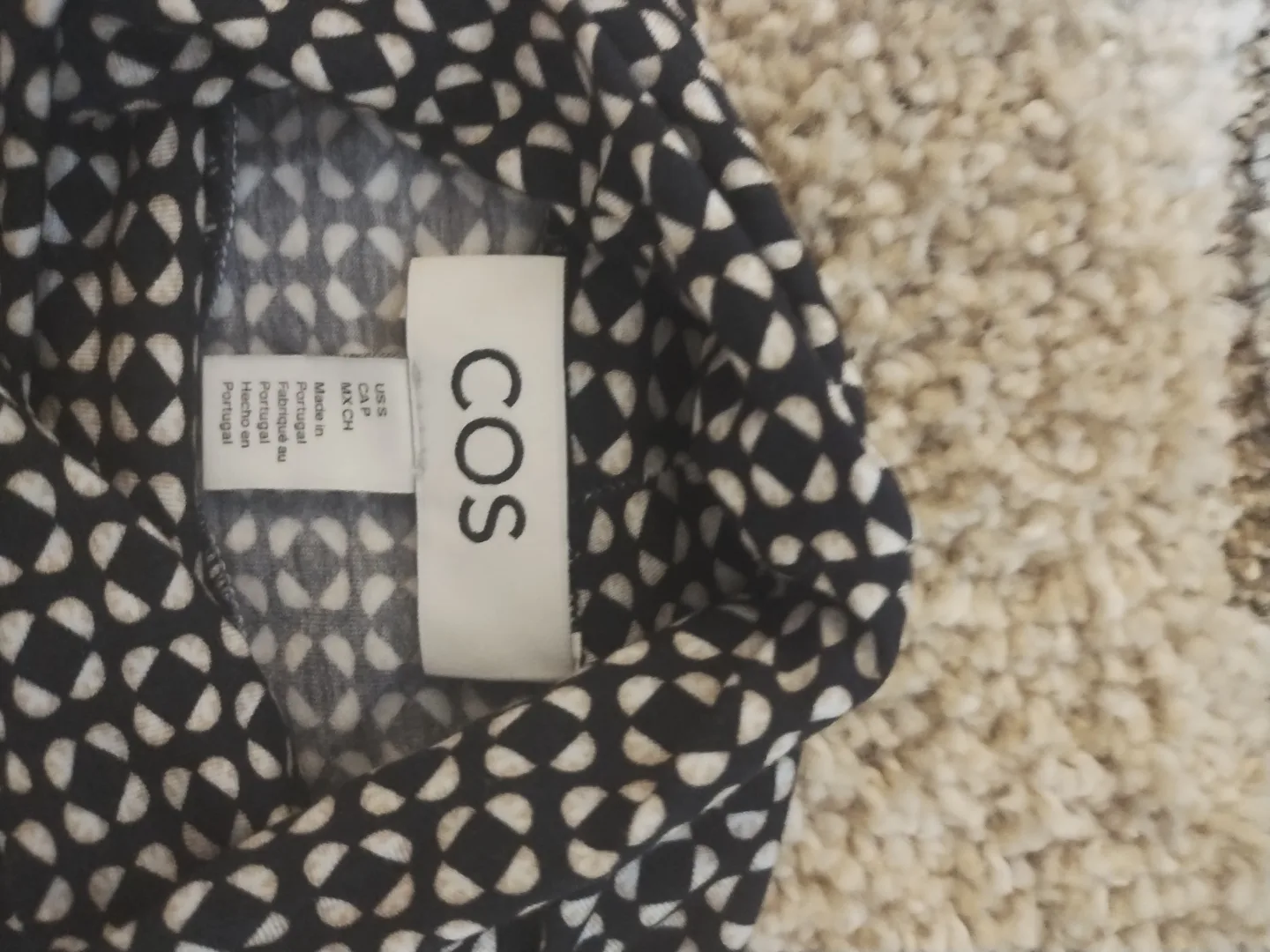 Black and White Geometric Pattern Mock Neck Mini Dress image indicator(6)