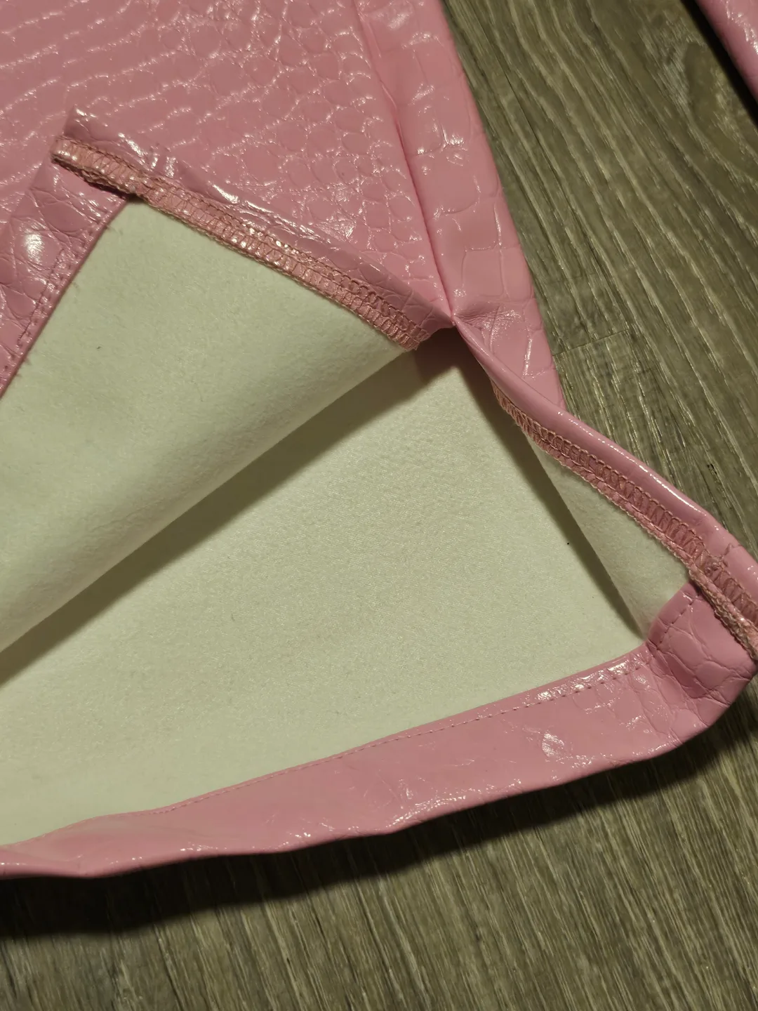 Boohoo Kourtney Kardashian Patent Croc Pants - Size 2 - Pink image indicator(9)