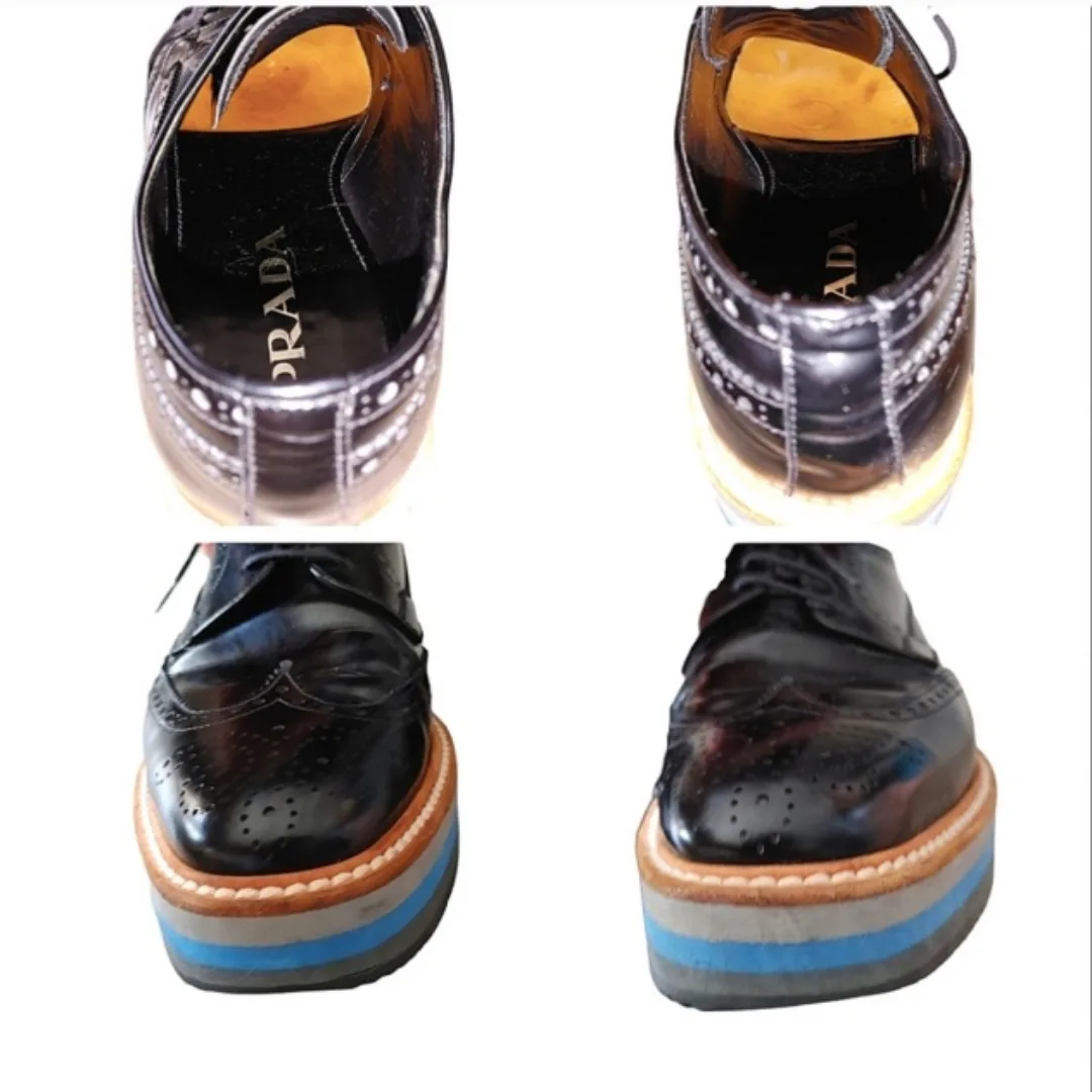 Prada Black Leather Platform Oxfords image indicator(3)