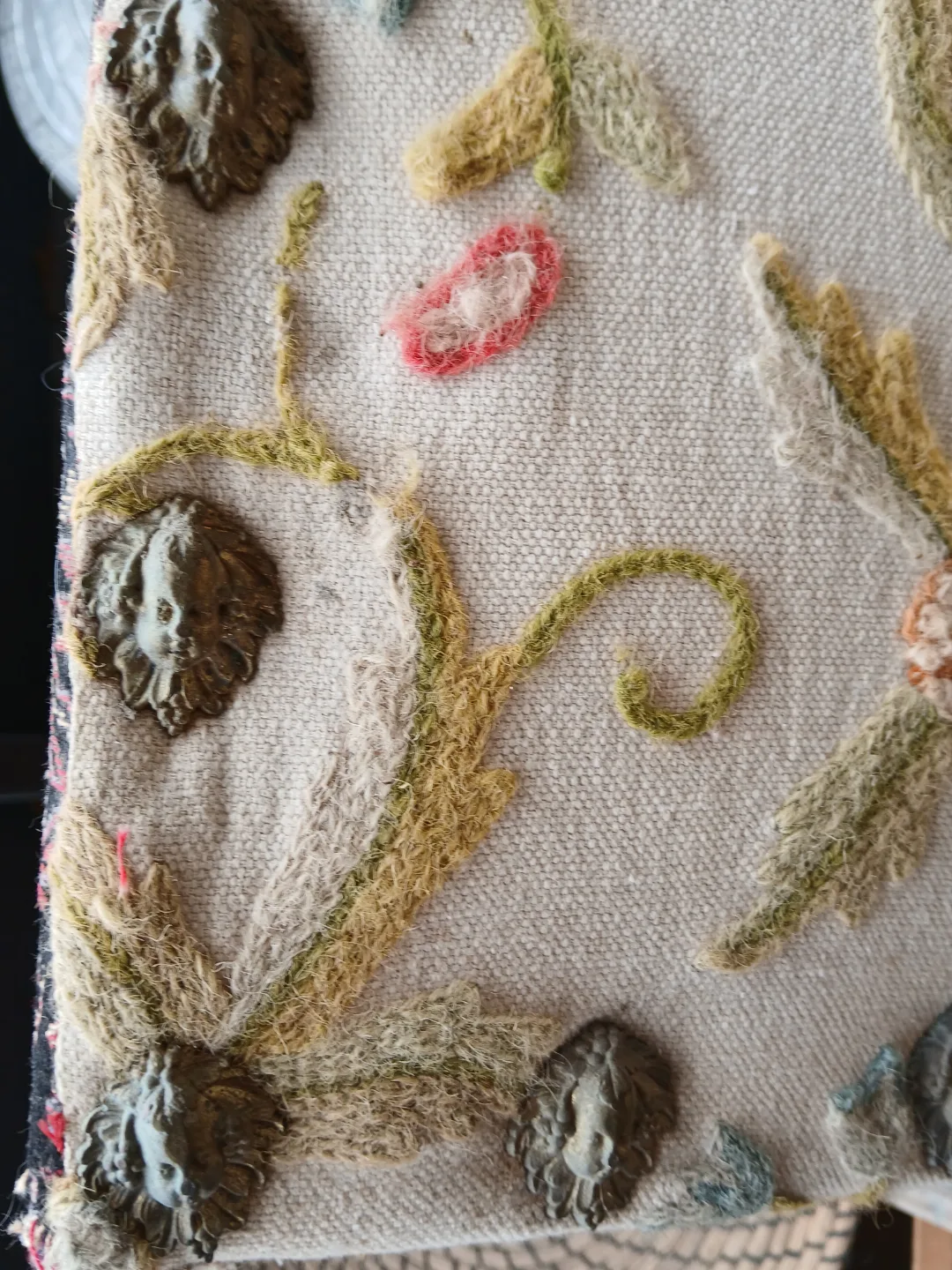 Antique Crewel embroidered screens/ room dividers image indicator(3)