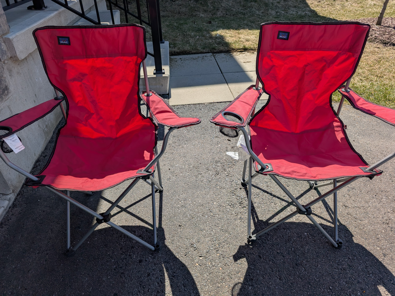 Pair of Red MAC Sports Folding Camping Chairs - photo 2