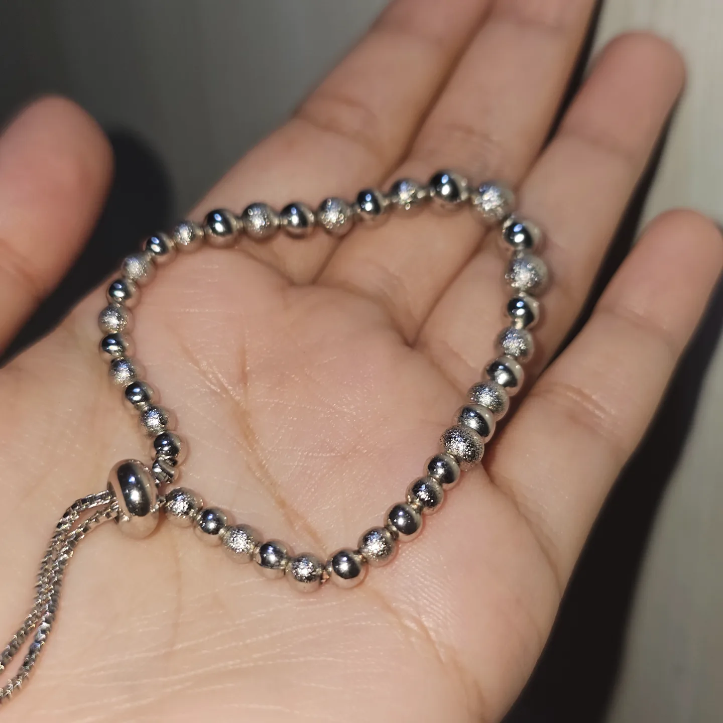 Silver Shiny Beaded Bracelet image indicator(2)