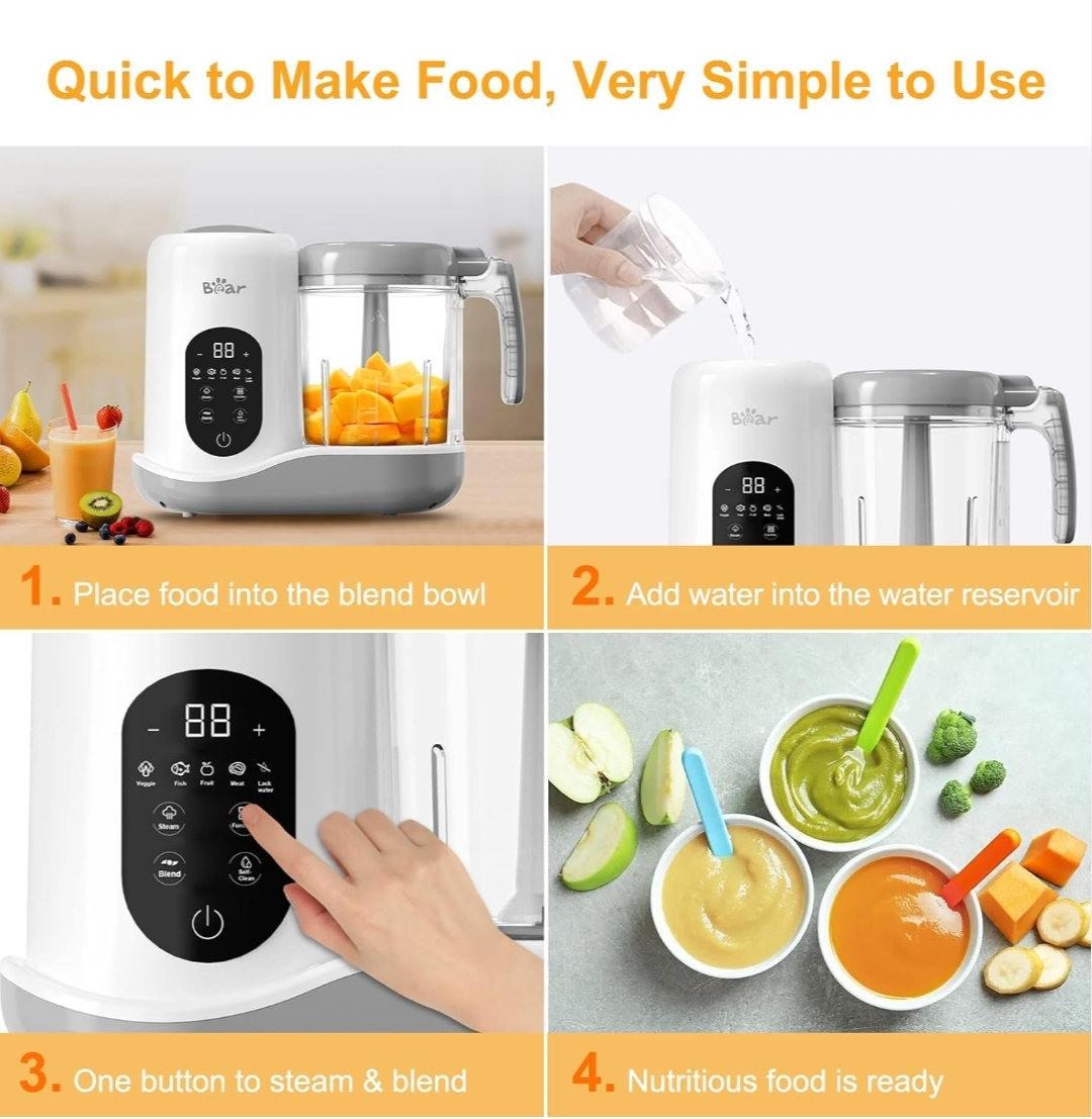 Bear Baby Food Maker - Steamer, Blender, and Puree Maker - photo 3
