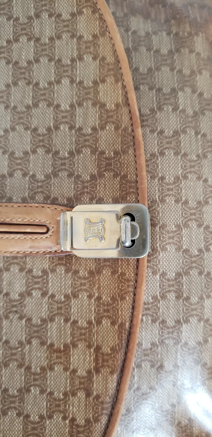 Vintage Celine Macadam Triomphe Clasp Crossbody Bag image indicator(9)