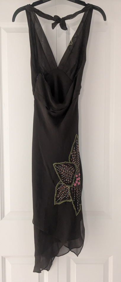 BCBG Maxazria Silk Brown Halter Neck Dress - photo 2