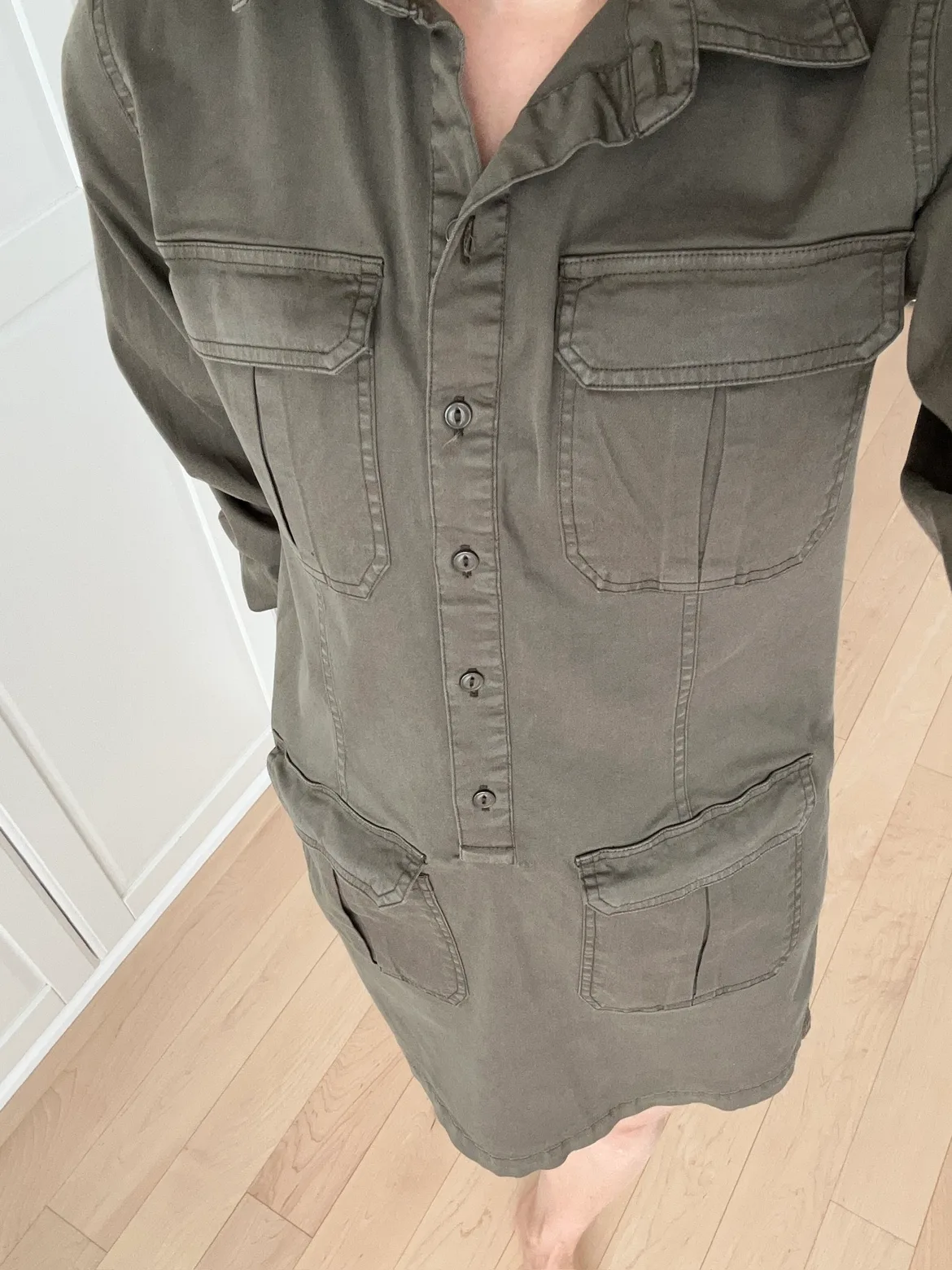 ROOTS Olive Green Utility Shirt Dress image indicator(2)