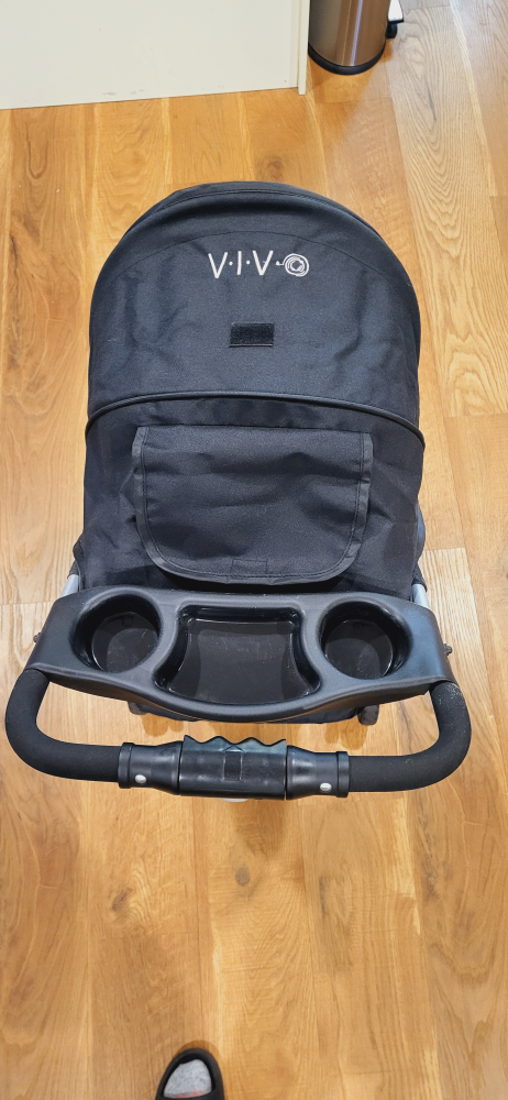 VIVO Black 3 Wheel Pet Stroller, Collapsible Stroller - photo 2