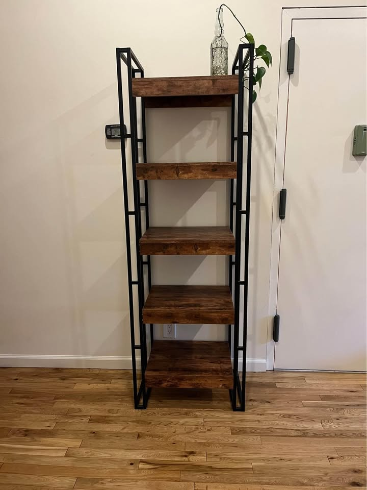 Industrial Style 5-Shelf Bookcase - photo 2