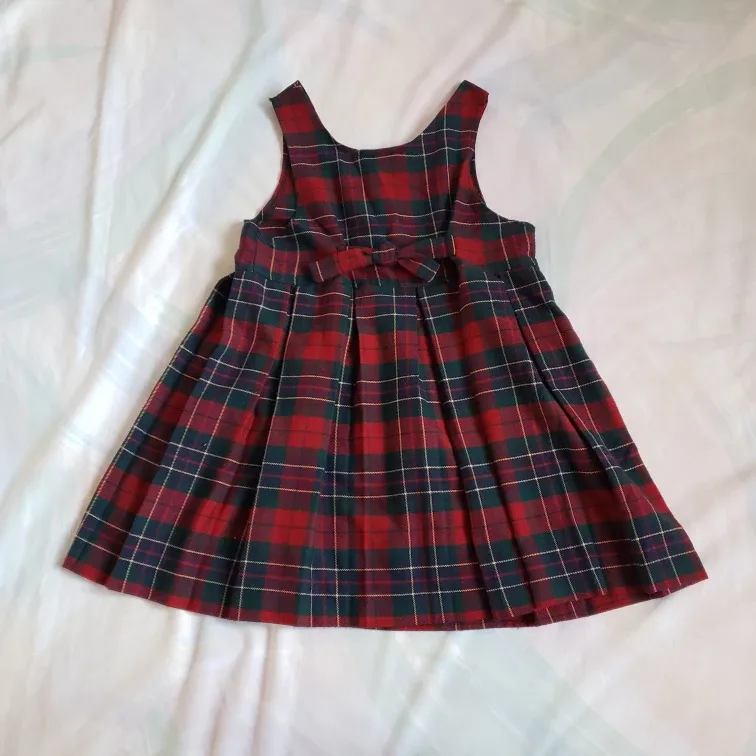 Kids Red Plaid Jumper Dress image indicator(2)
