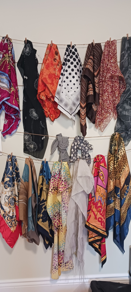 Bundle of 16 assorted silk scarves