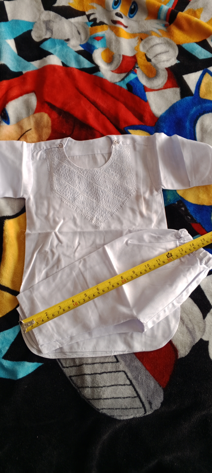 Baby Boy's Shalwar Kameez Outfit - White Embroidered