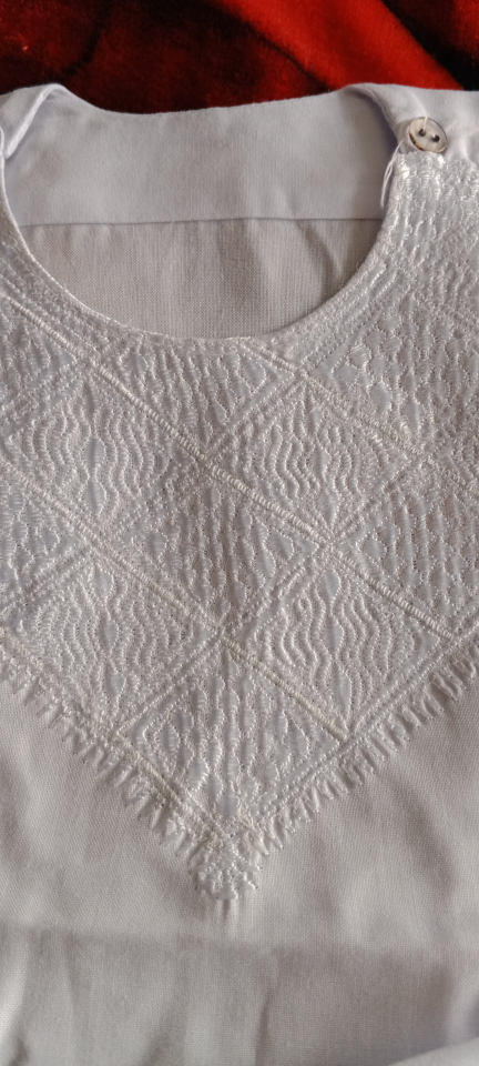 Baby Boy's Shalwar Kameez Outfit - White Embroidered - photo 2
