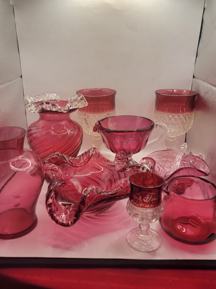 Vintage Cranberry Glass Collection
