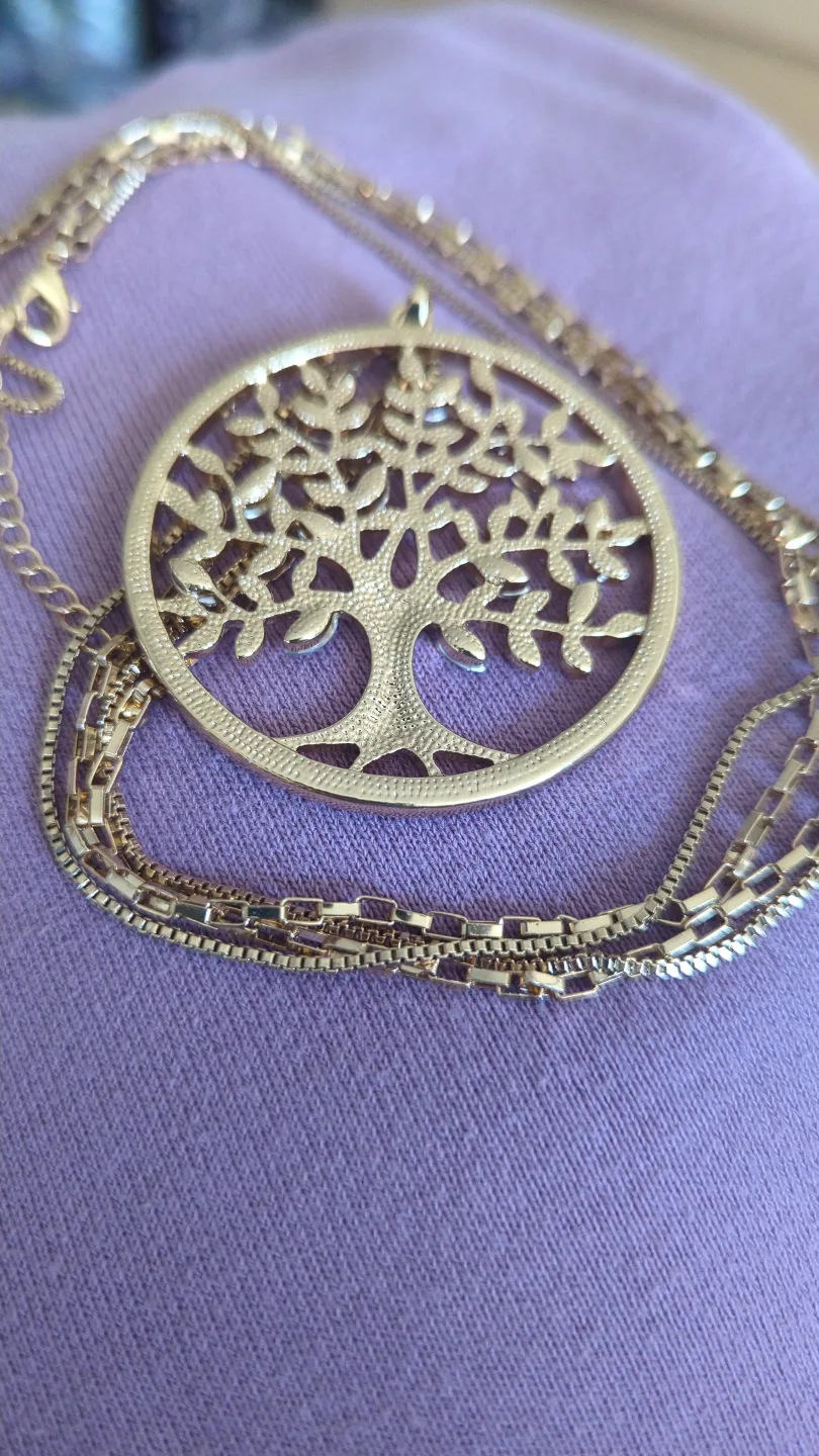 Gold Tree of Life Custom Necklace with Extra Chain image indicator(3)