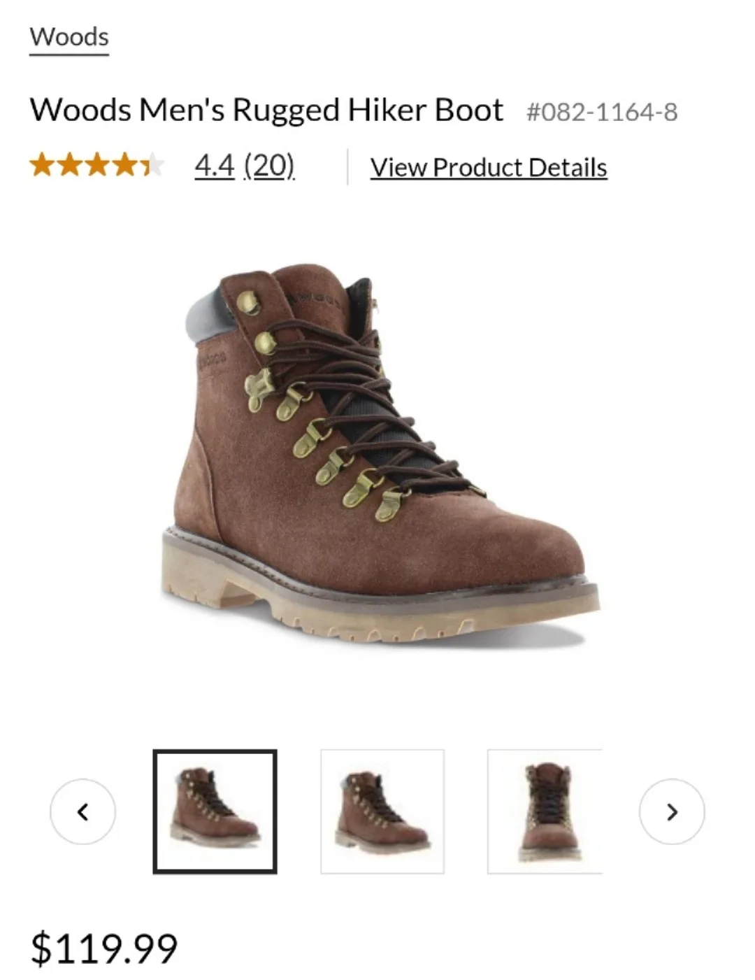 Woods Men's Rugged Hiker Boots - Size 7M thumbnail