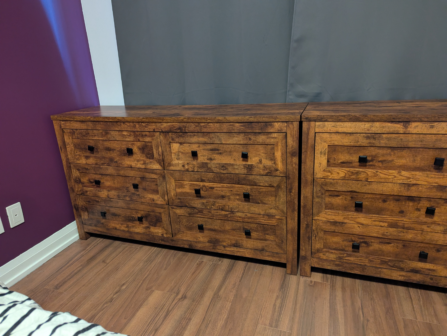 Unassembled Rustic Wood 6-Drawer Dressers (1 available)