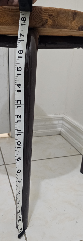 Vintage Wooden Stool with Metal Legs - photo 2