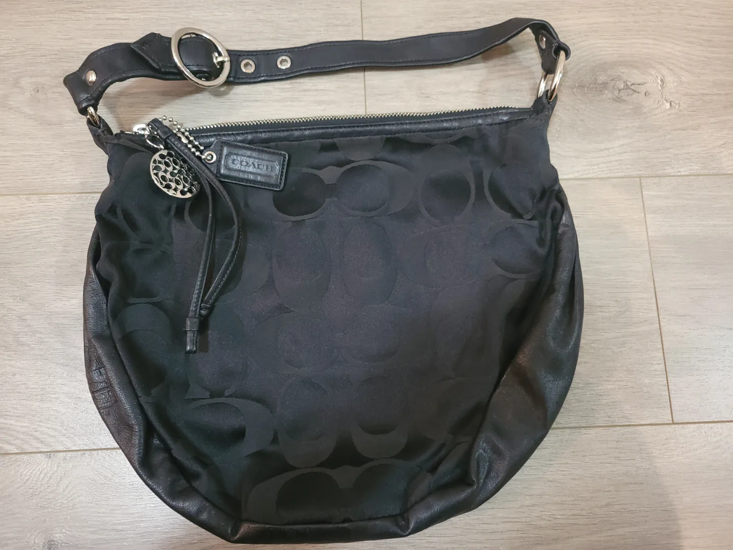 Coach Black Signature C Hobo Bag thumbnail