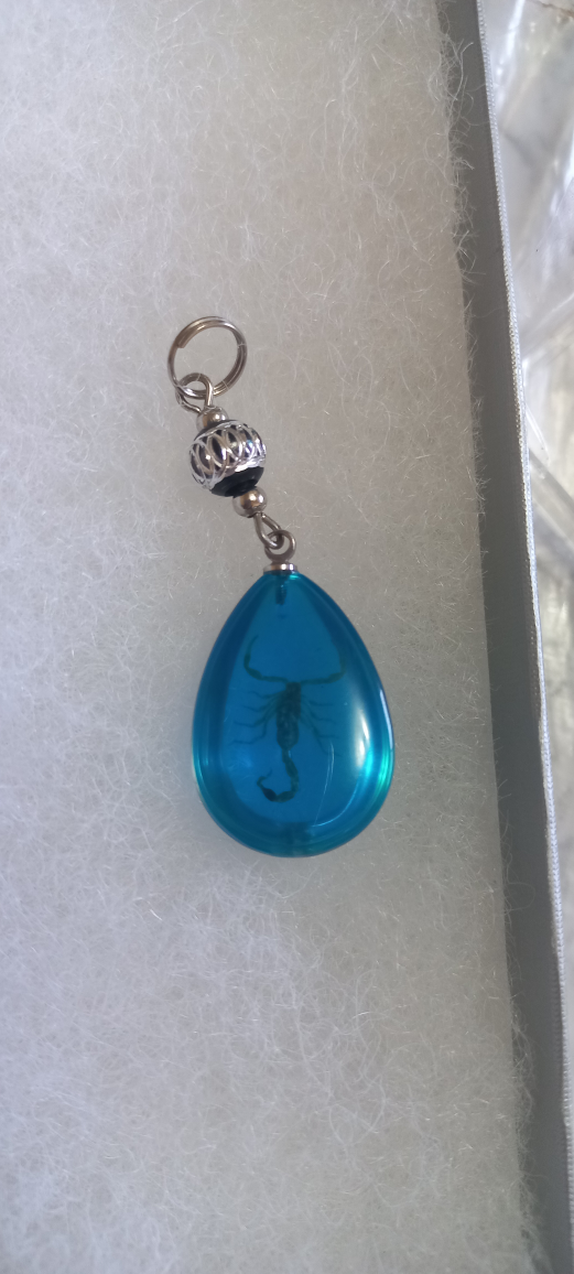 Scorpion Charm Pendant Teal Resin - photo 2