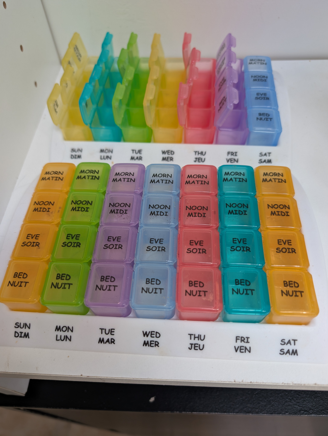 Weekly Pill Organizer with Daily and Time Labels