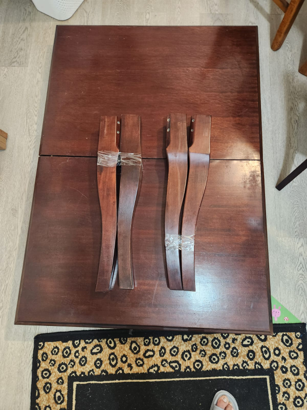 Round Wooden Dining Table, Rectangle coffee table, and 5 Chairs - photo 4