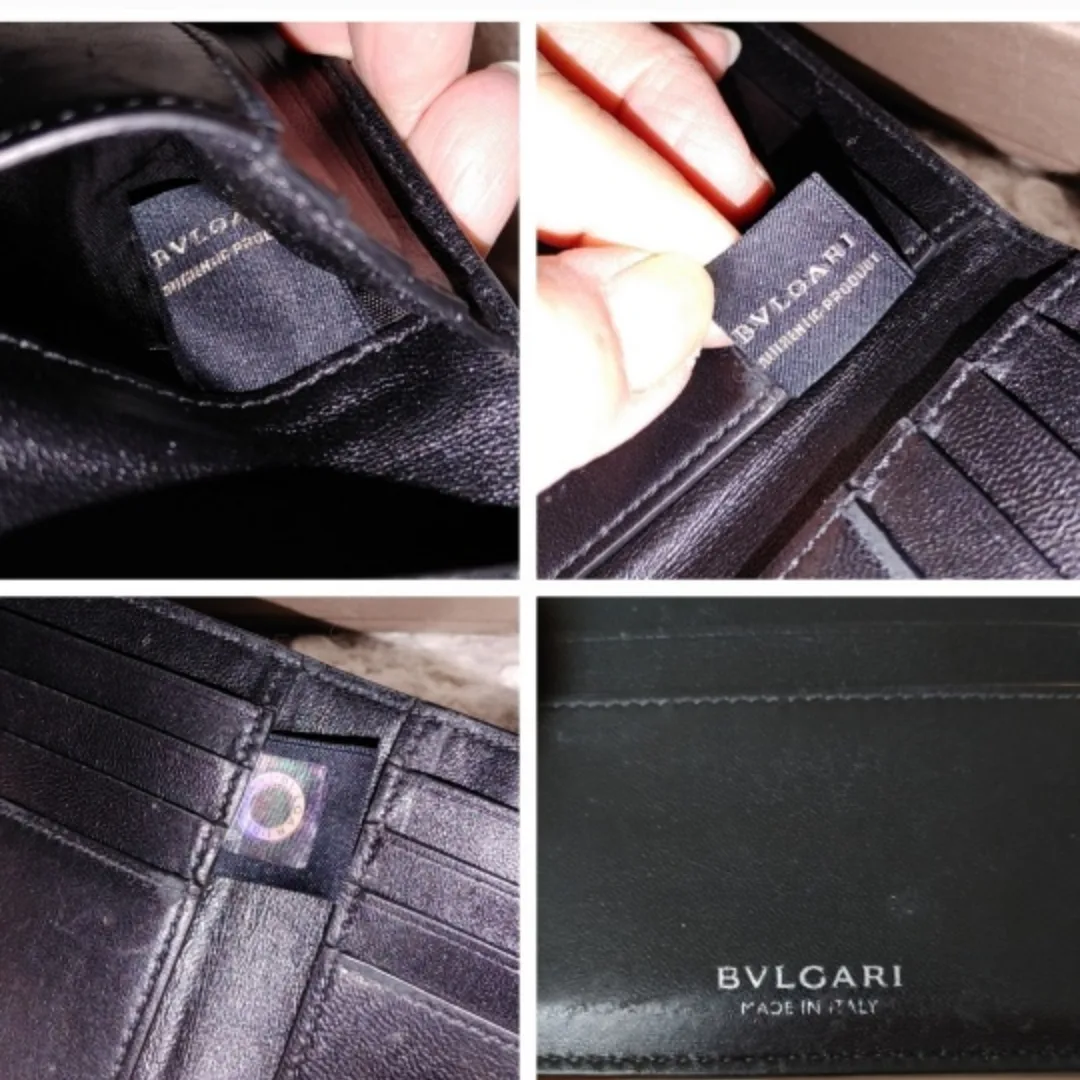 BVLGARI Black Leather Bifold Wallet image indicator(4)