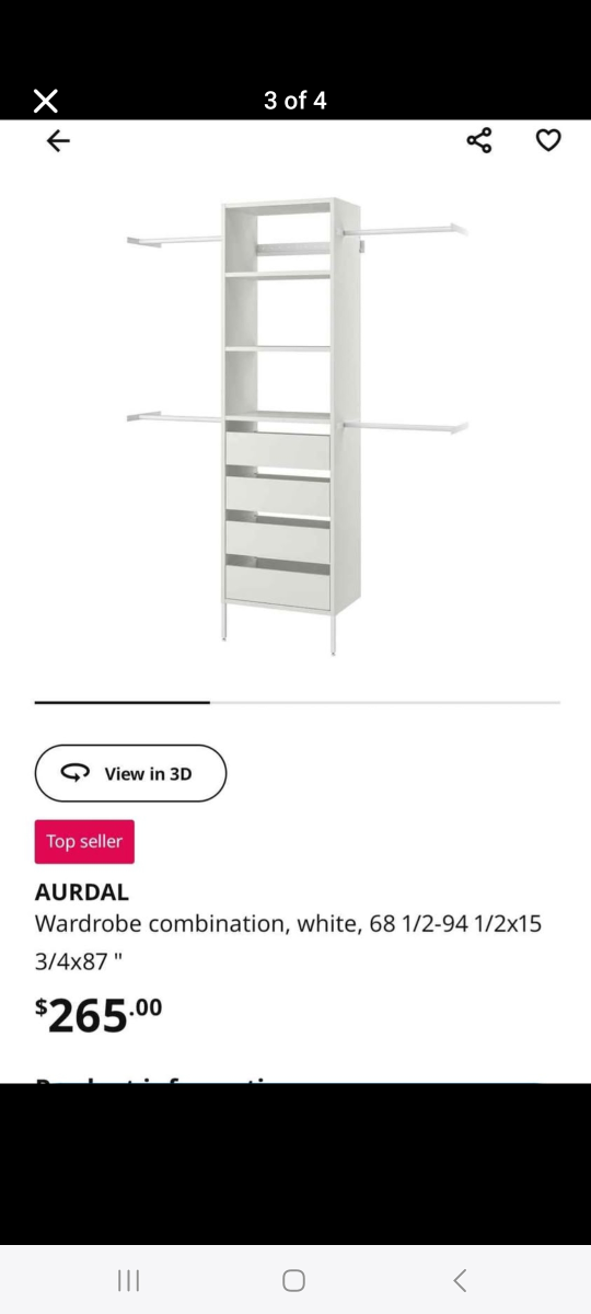 AURDAL Wardrobe Combination, White - photo 2