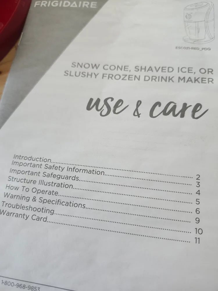 Frigidaire Red Snow Cone, Shaved Ice, and Slushy Maker image indicator(2)