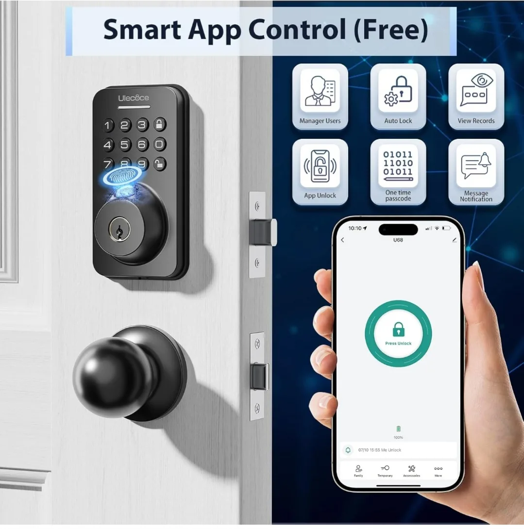 brand new Ulecne Smart Keyless Door Lock thumbnail