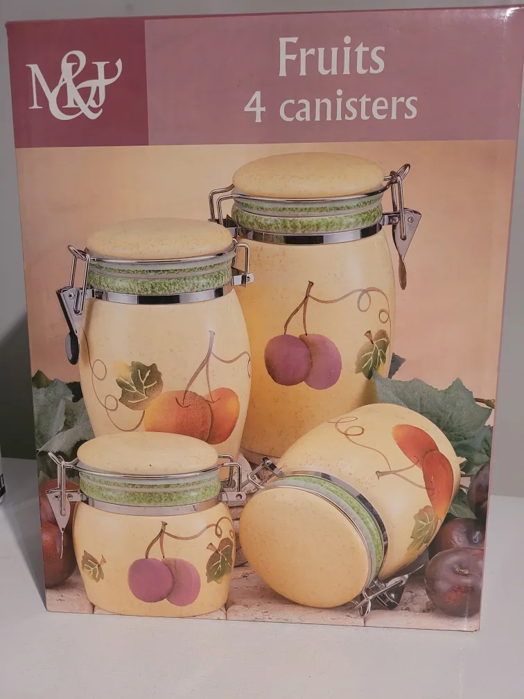 Set of 4 M&J Trios Fruit Canisters thumbnail